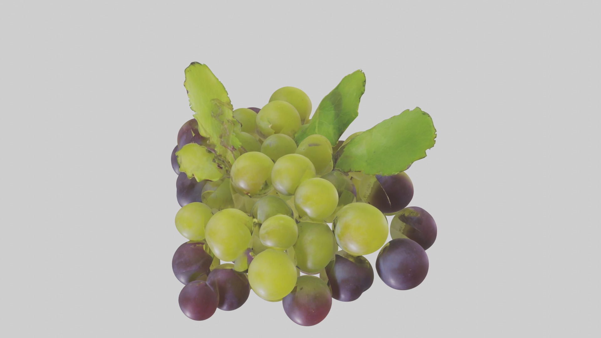 Green Purple Grape Low-poly 3D model_10