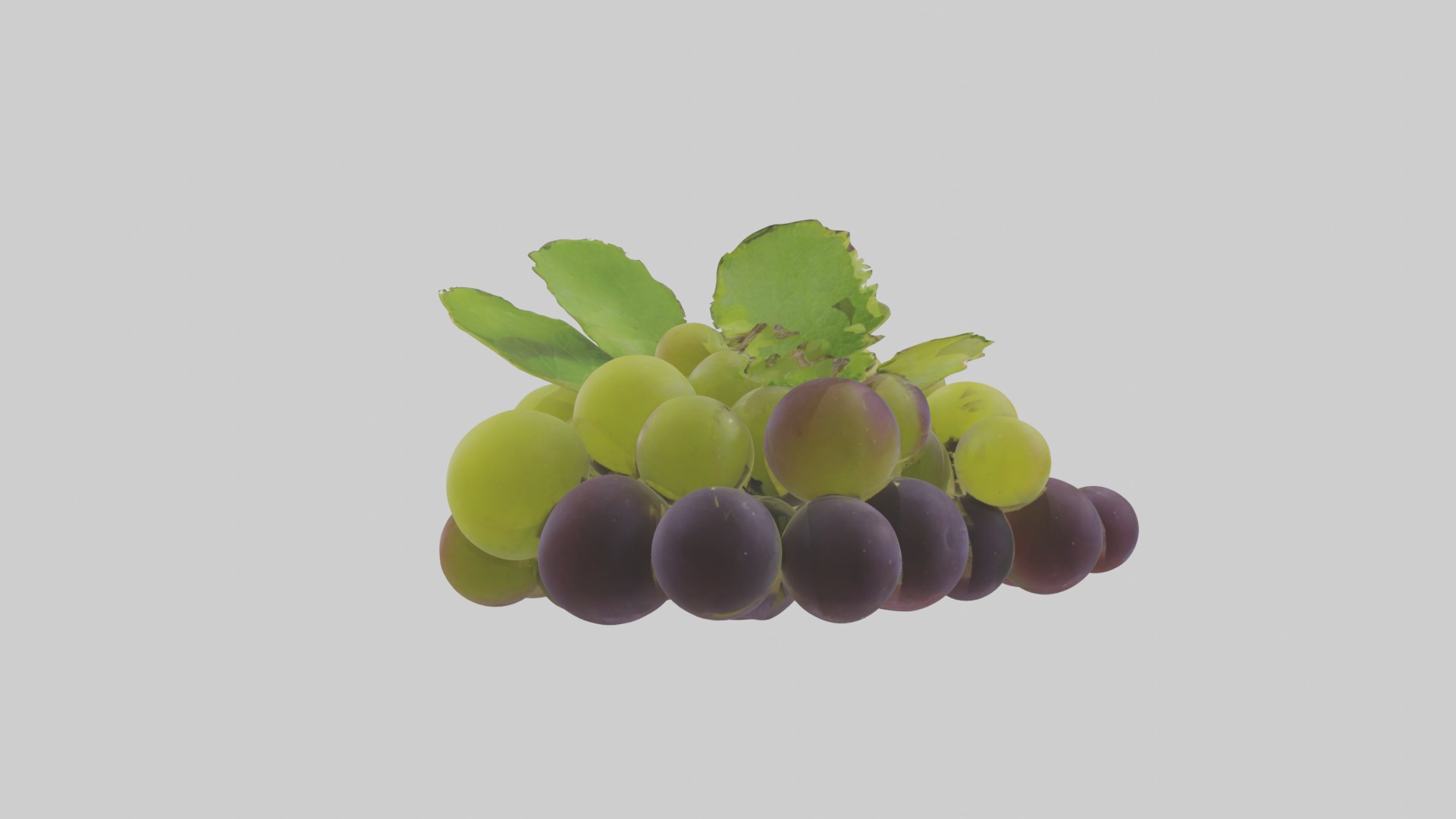 Green Purple Grape Low-poly 3D model_2