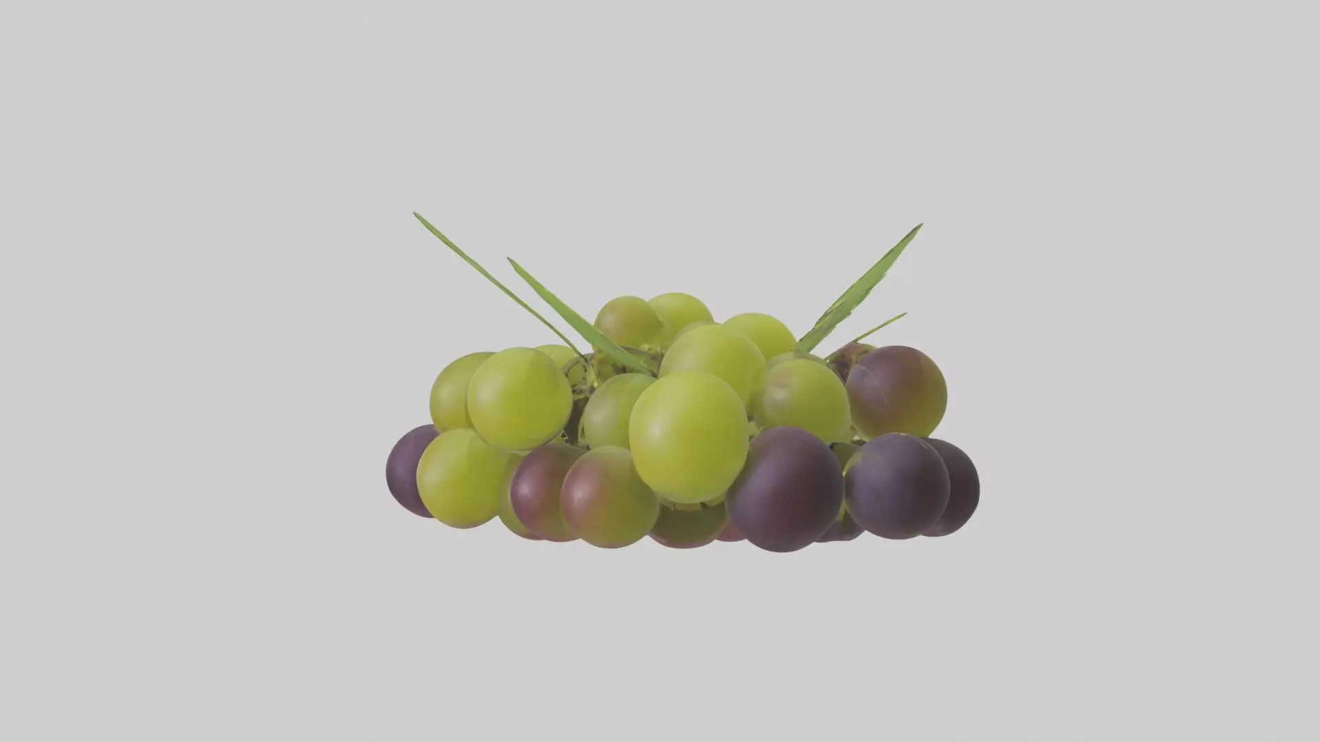Green Purple Grape Low-poly 3D model_0