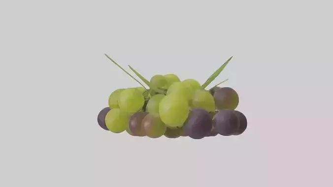 Green Purple Grape Low-poly 3D model