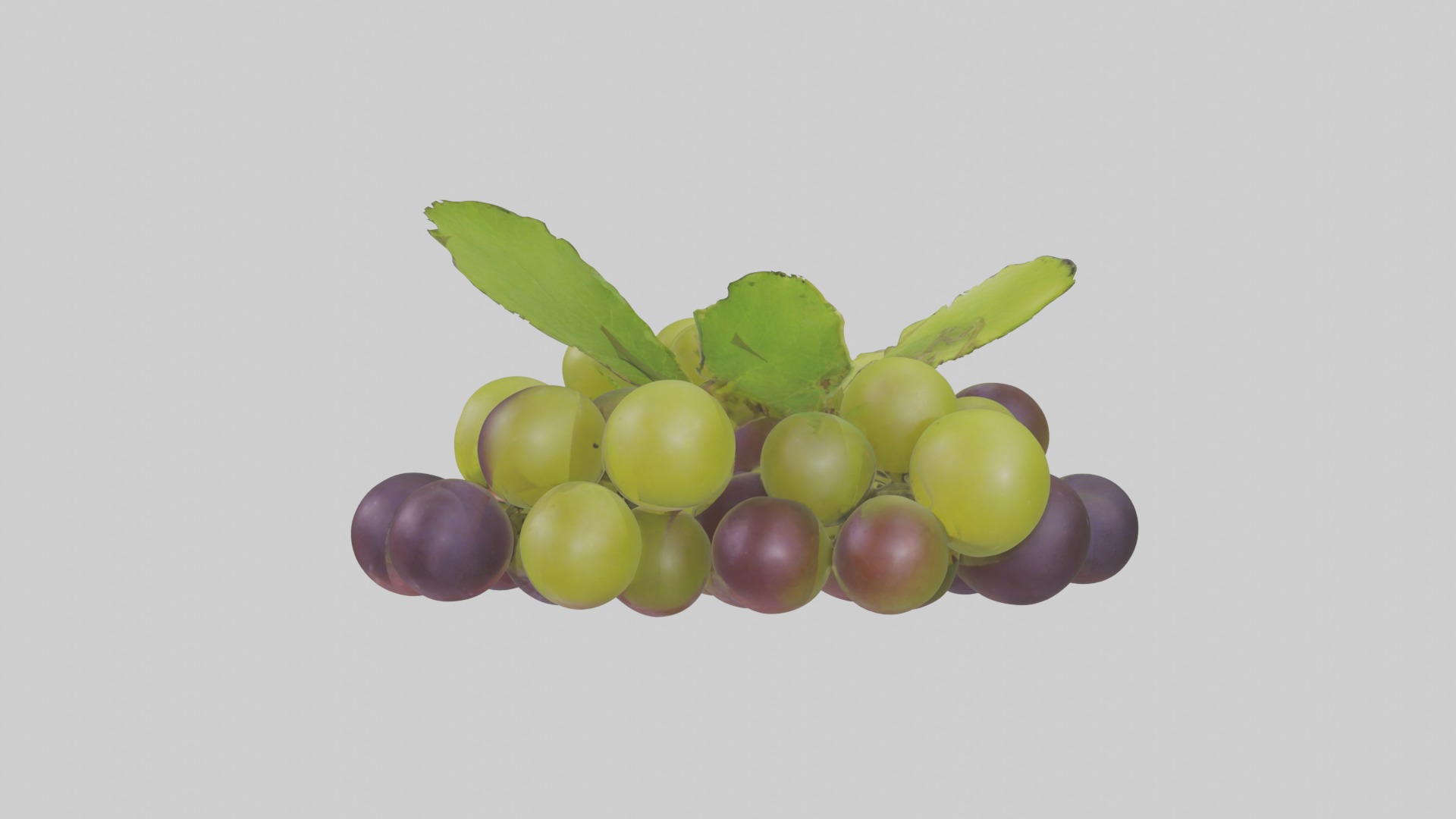 Green Purple Grape Low-poly 3D model_1