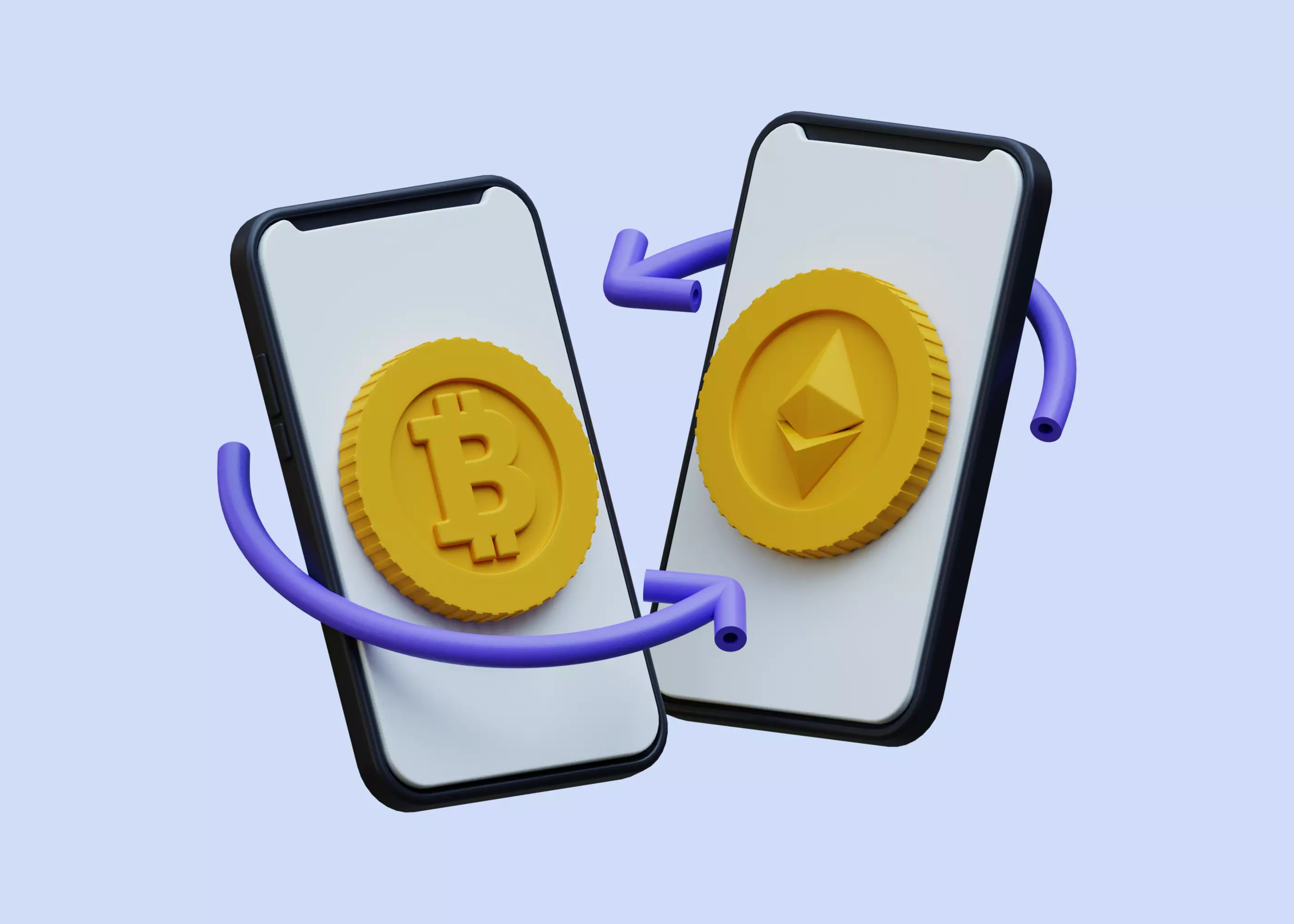 Bitcoin Exchange 3D Illustration Low-poly 3D model