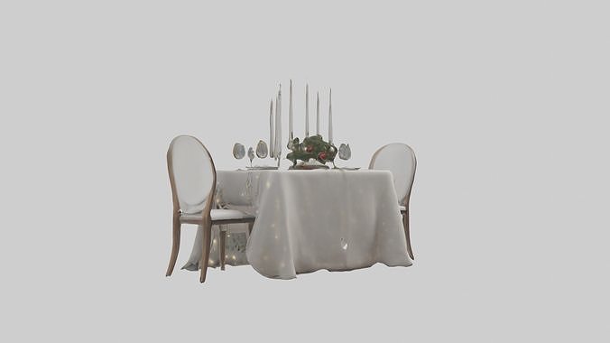 Festive Table Setting Model Low-poly 3D model 6