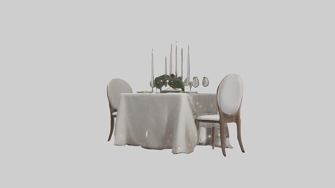 Festive Table Setting Model Low-poly 3D model 5