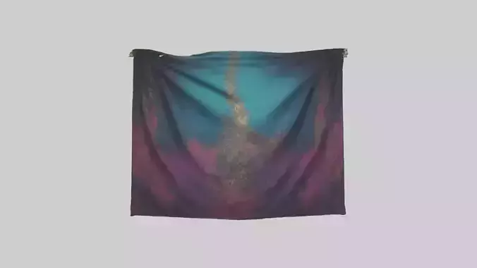 Fabric wall tapestry Low-poly 3D model