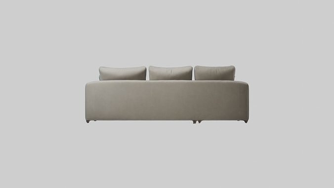Fabric sofa Low-poly 3D model