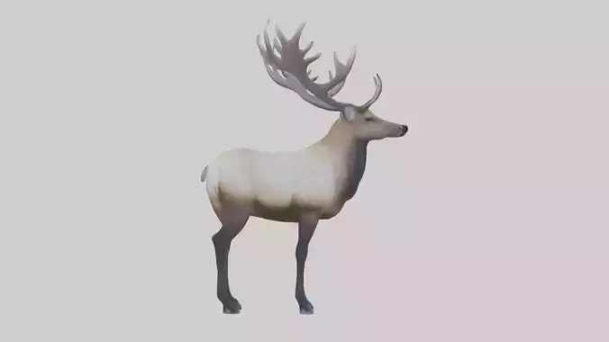 Elk deer Low-poly 3D model