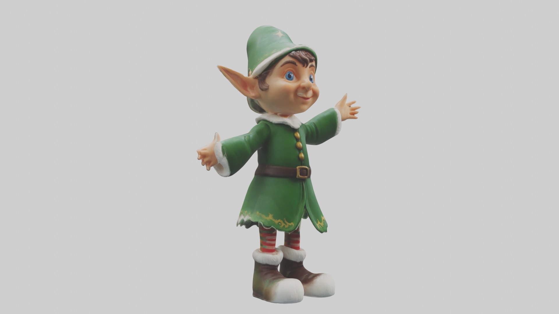 Elf Figurine Model Low-poly 3D model_5