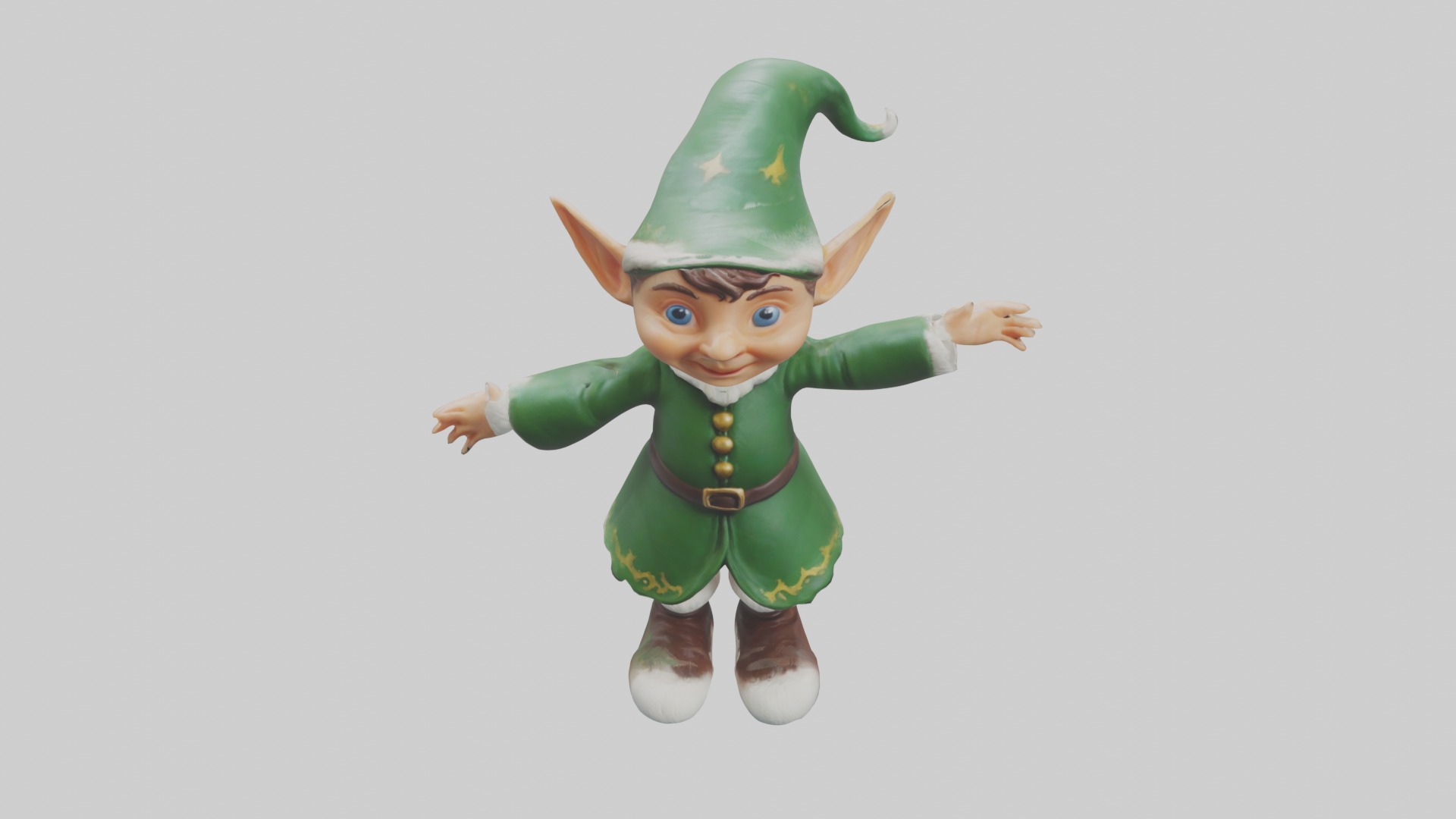Elf Figurine Model Low-poly 3D model_10
