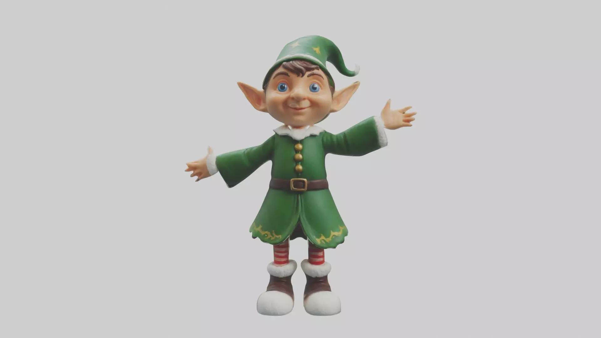 Elf Figurine Model Low-poly 3D model_0