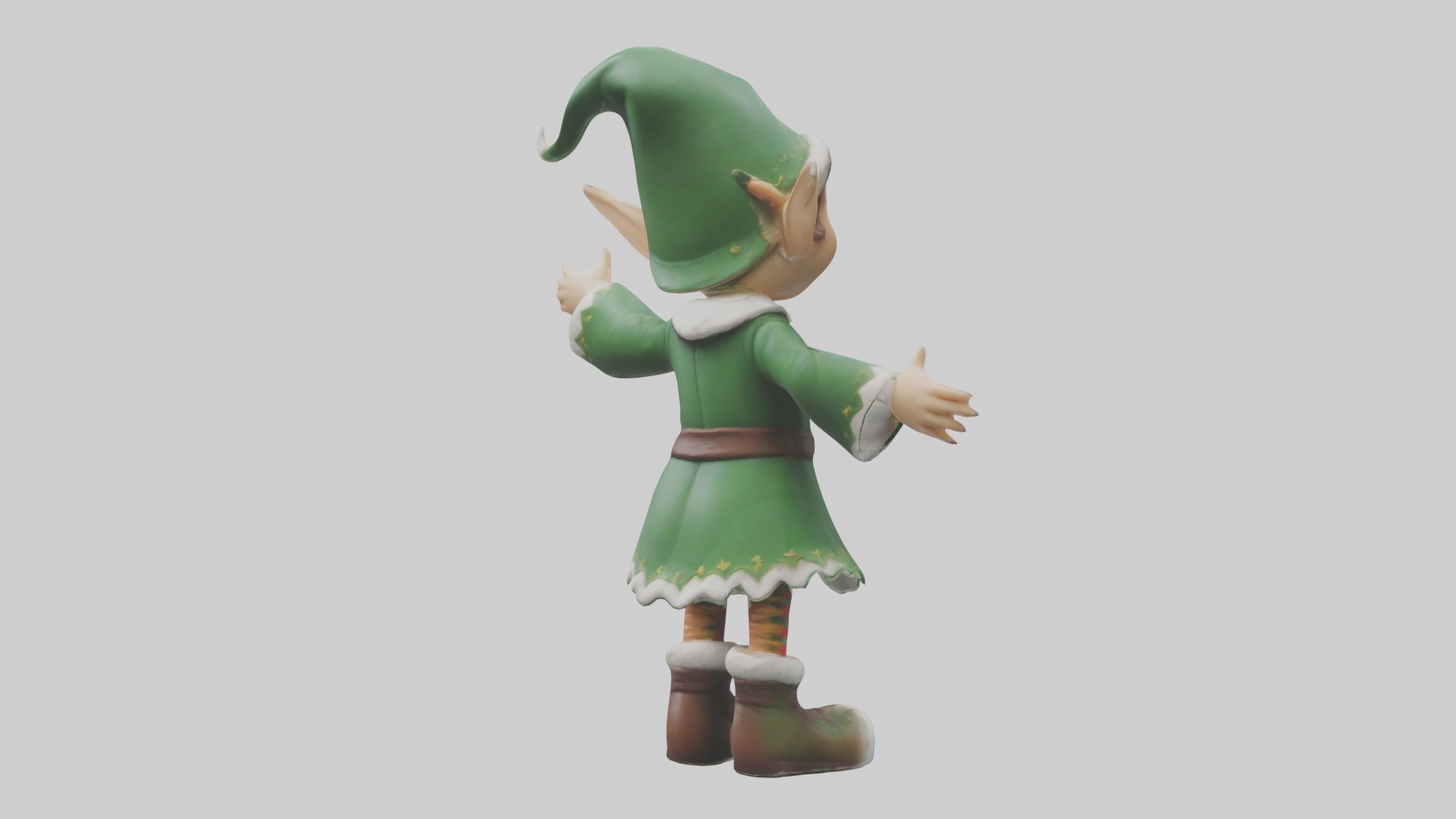Elf Figurine Model Low-poly 3D model_4