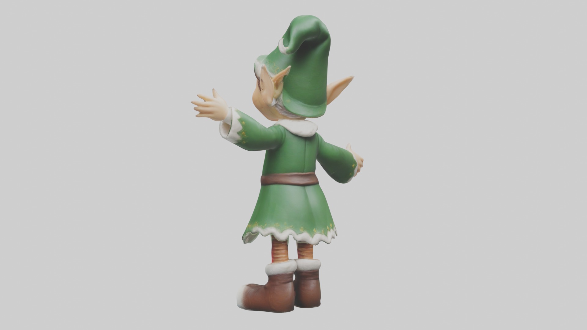 Elf Figurine Model Low-poly 3D model_3