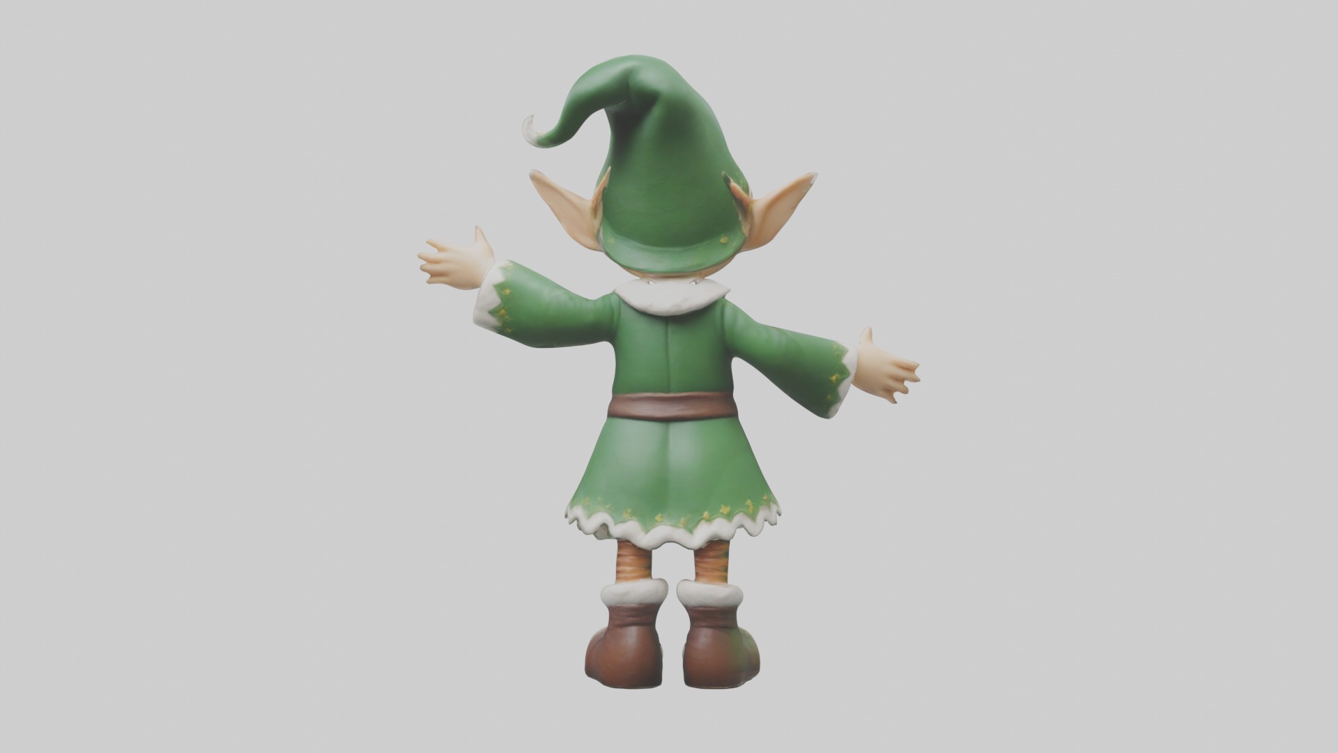 Elf Figurine Model Low-poly 3D model_2