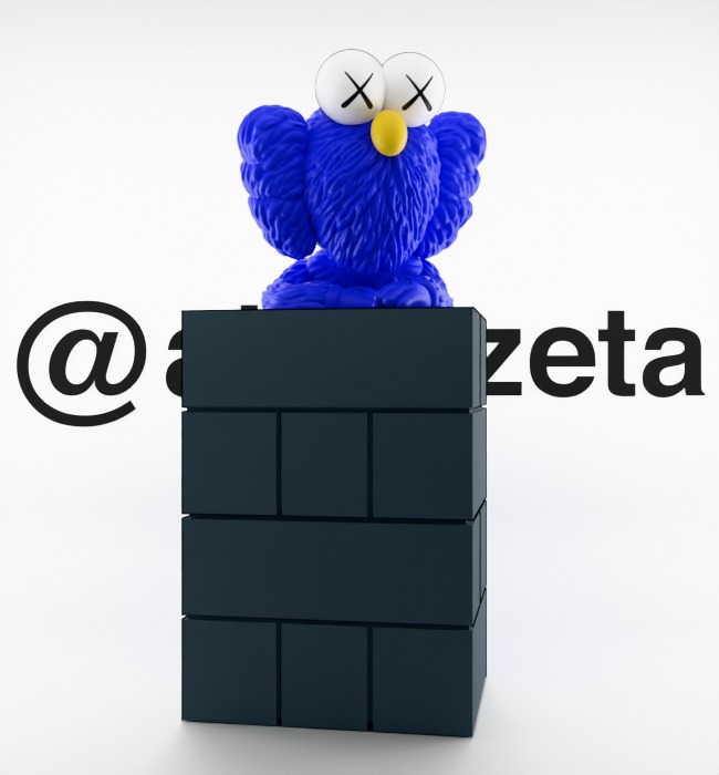 Kaws BFF Relaxing Textured Low-poly 3D model_2