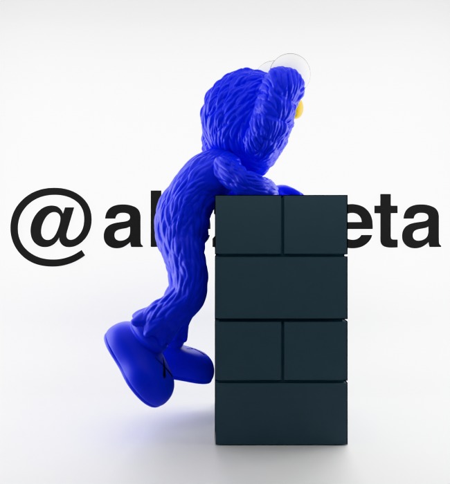 Kaws BFF Relaxing Textured Low-poly 3D model_28