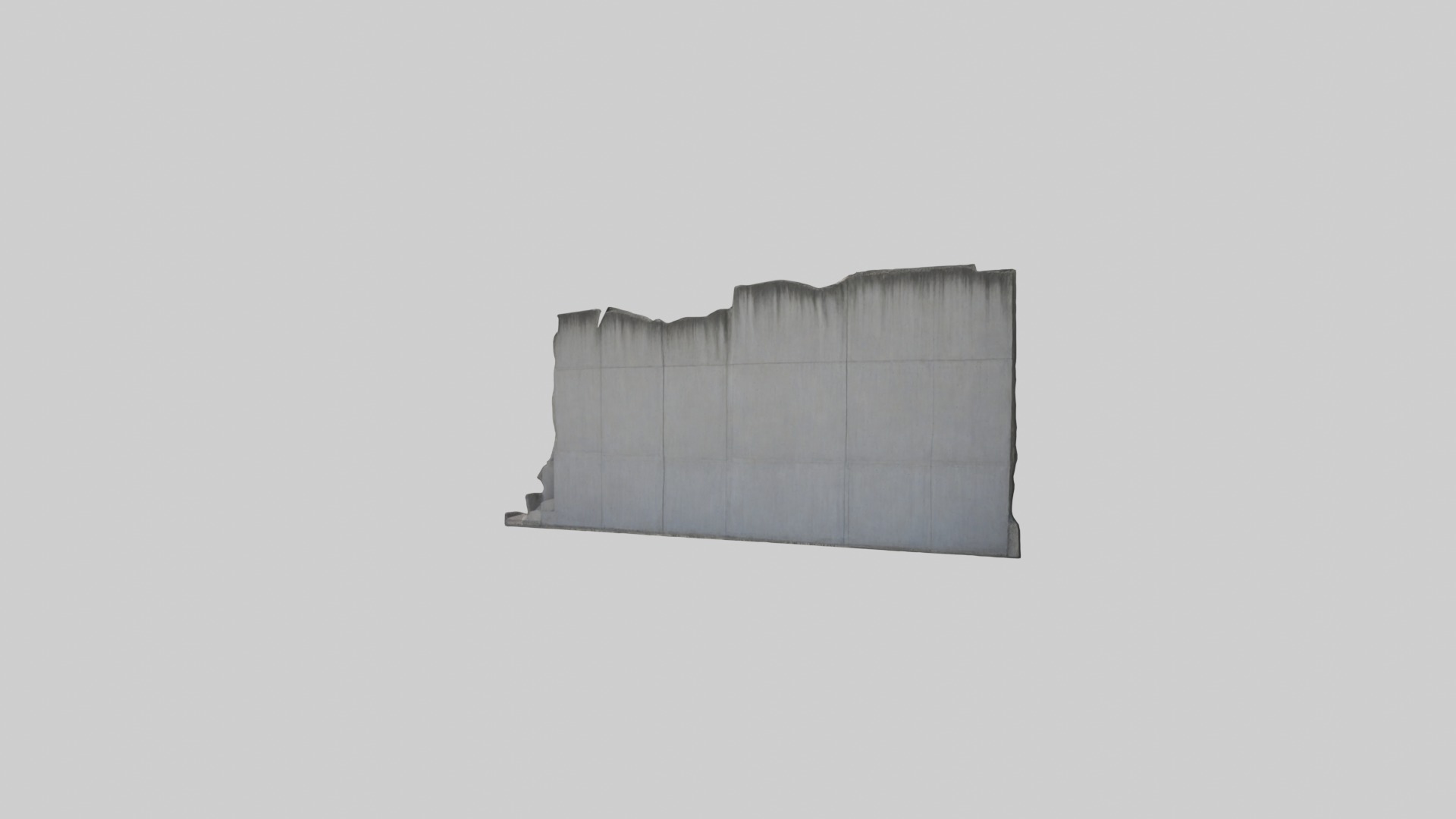 Concrete wall Low-poly 3D model_1