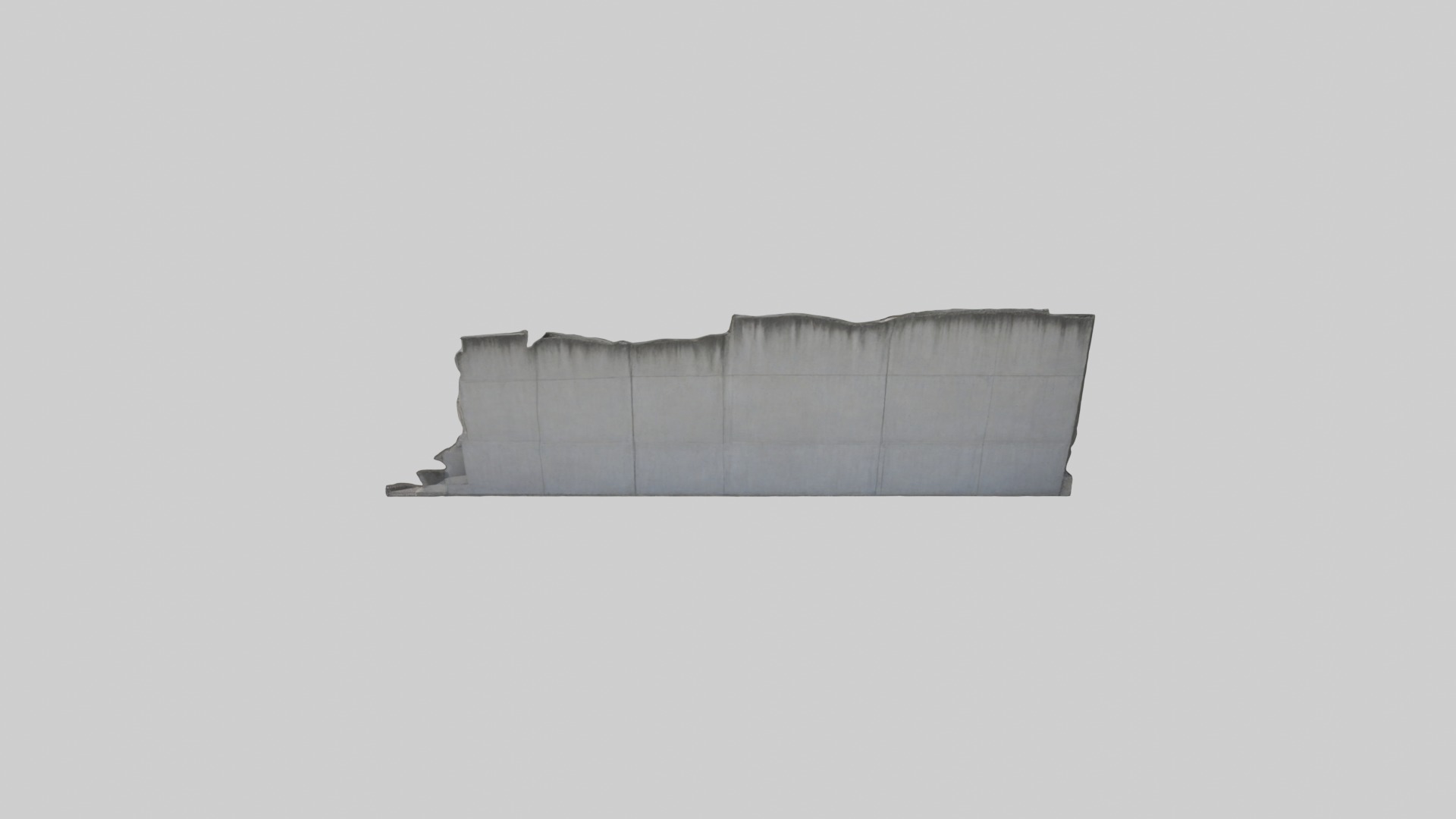 Concrete wall Low-poly 3D model_11