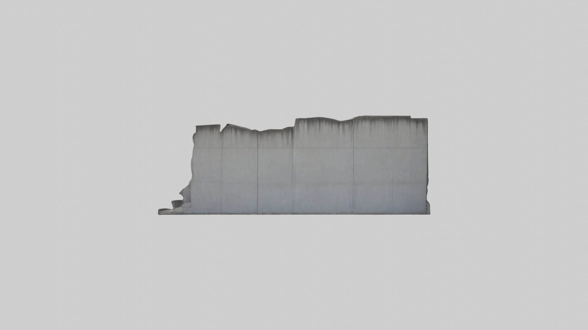 Concrete wall Low-poly 3D model_6