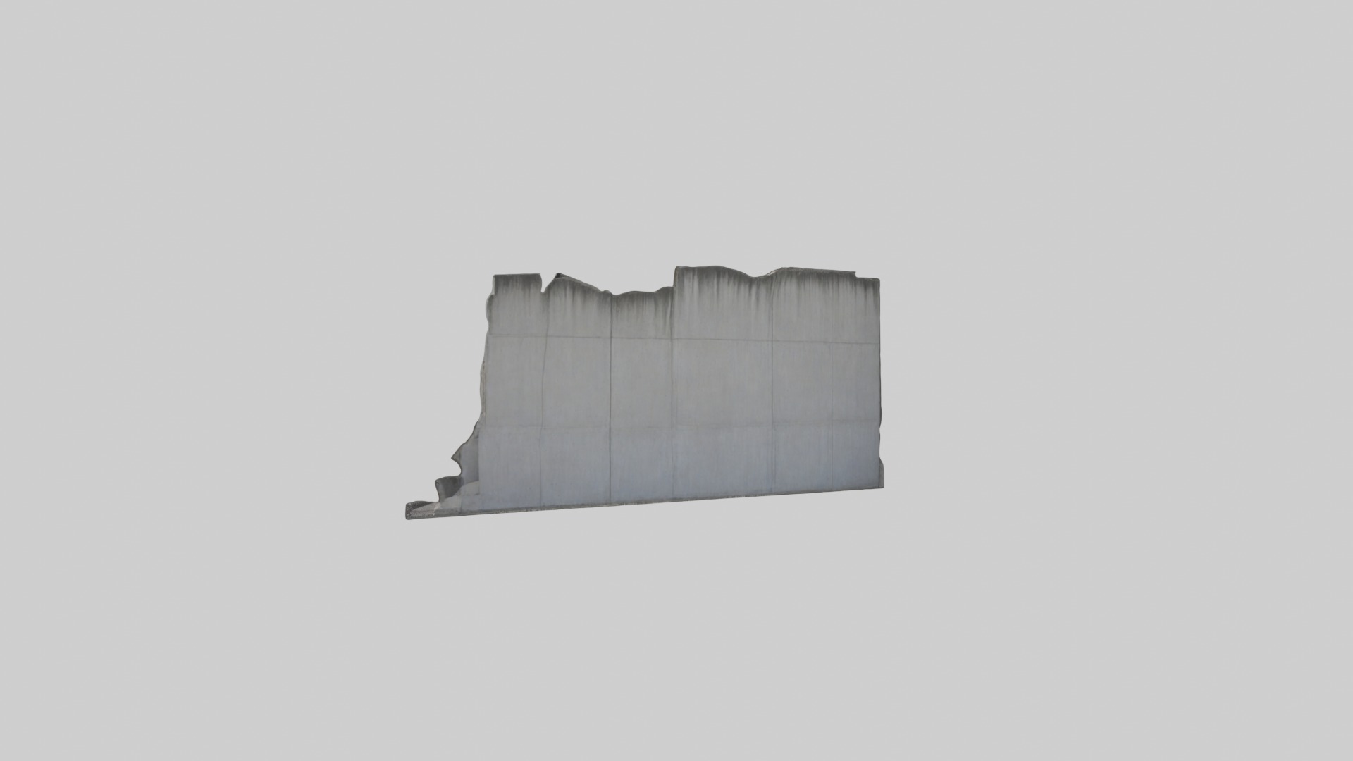 Concrete wall Low-poly 3D model_4