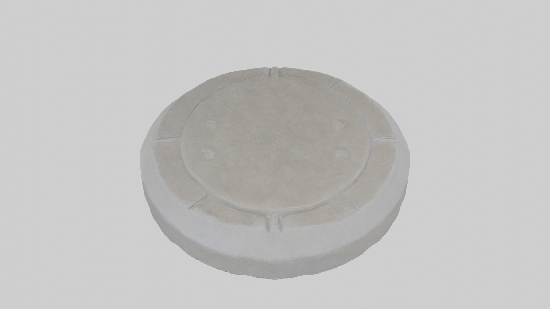 Concrete stepping stone Low-poly 3D model_10