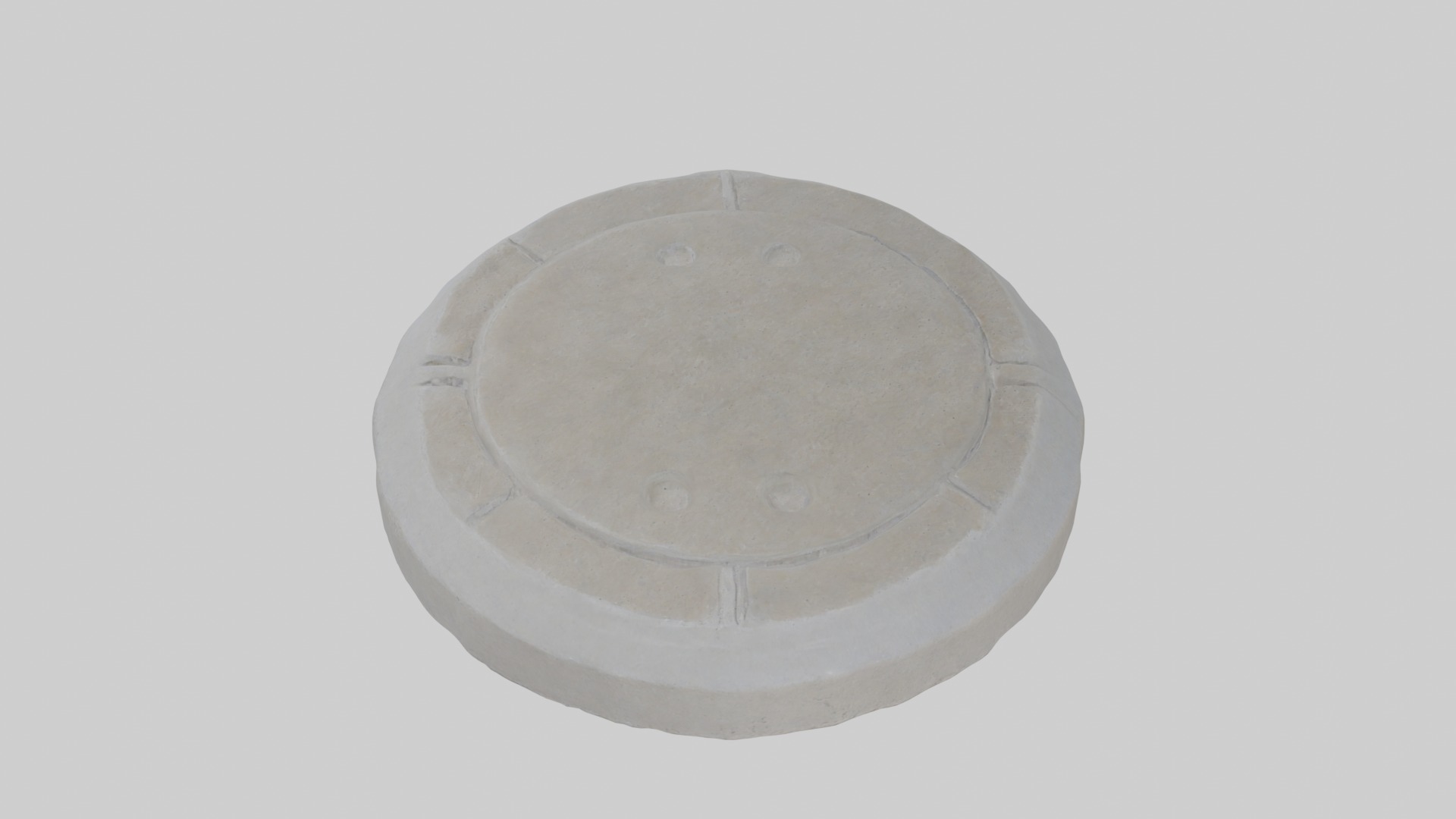 Concrete stepping stone Low-poly 3D model_11