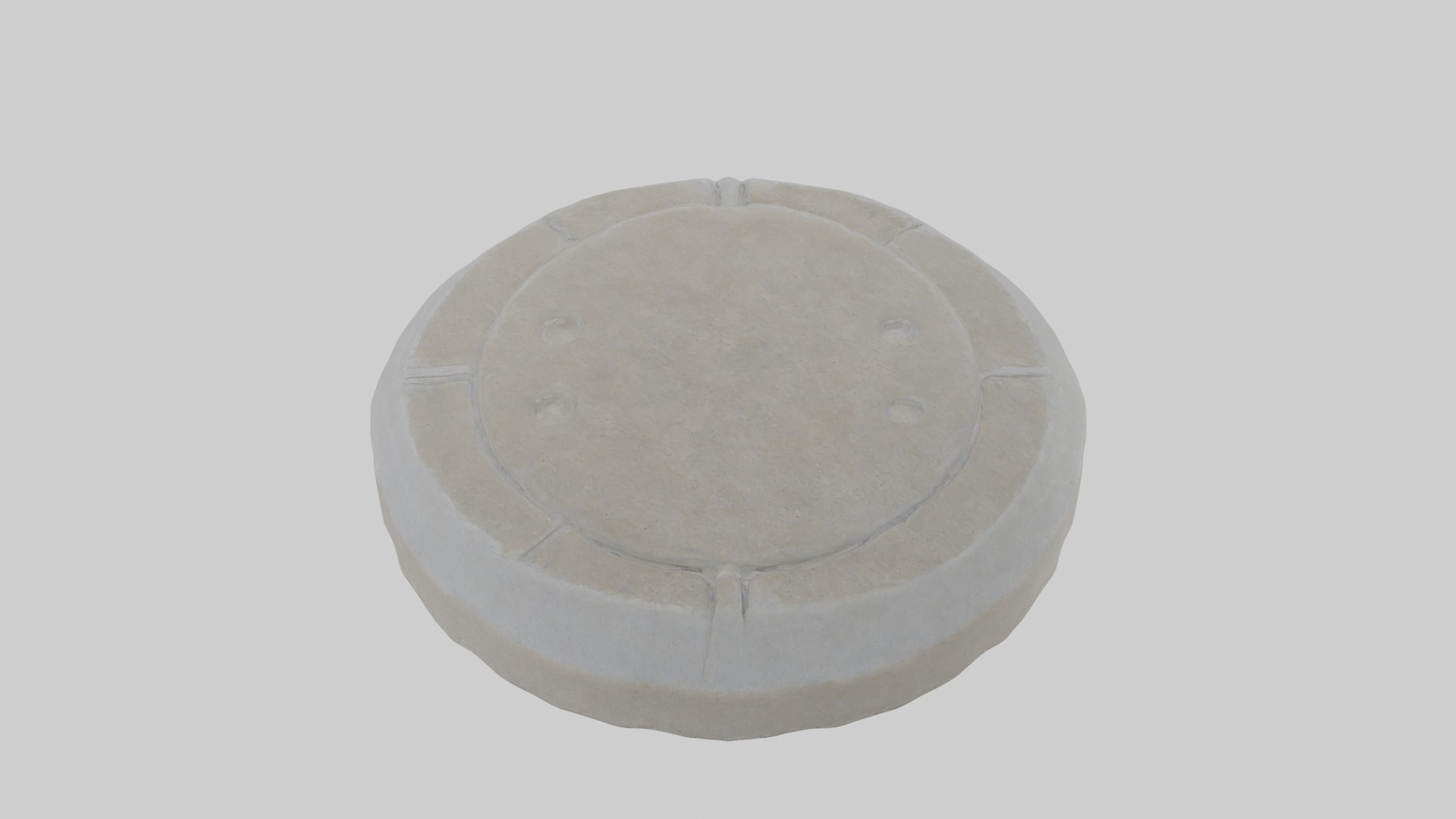 Concrete stepping stone Low-poly 3D model_9