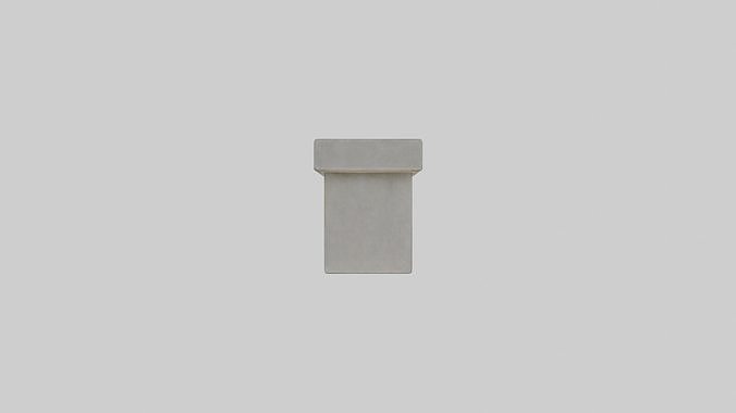 Concrete bench Low-poly 3D model