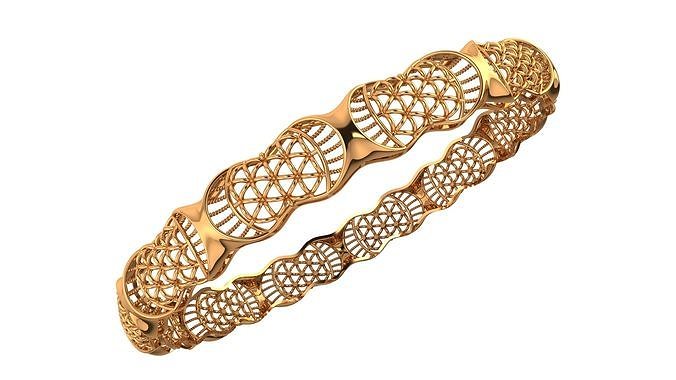 1284 43 Fenestrated Oval Bangle 61MM-11gm 3D print model