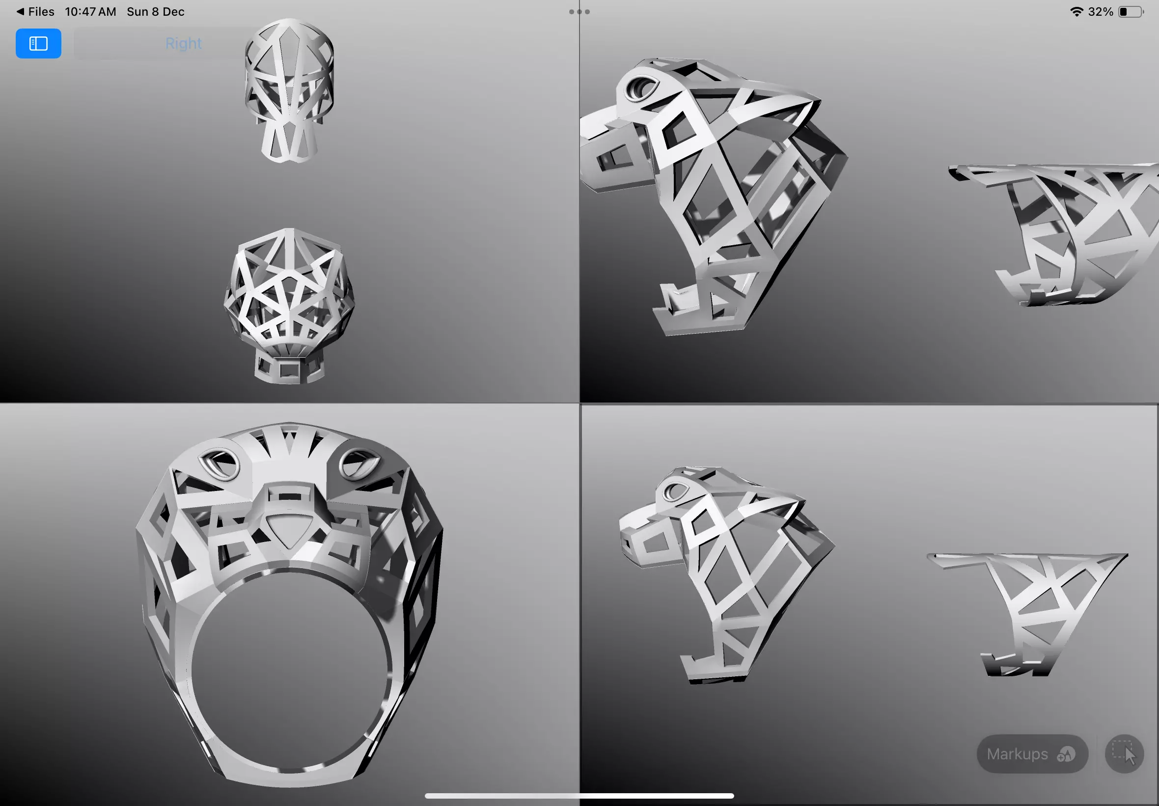 Panther ring CAD  3D print model_0