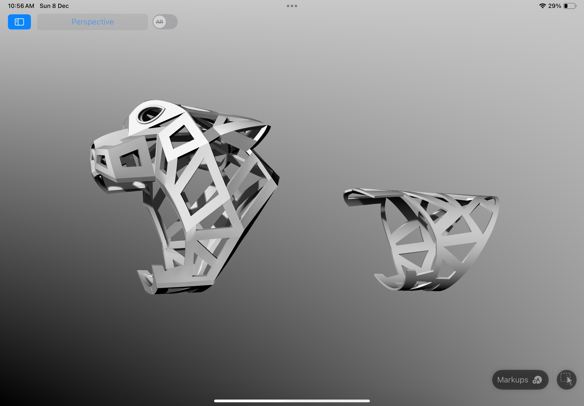 Panther ring CAD  3D print model_8