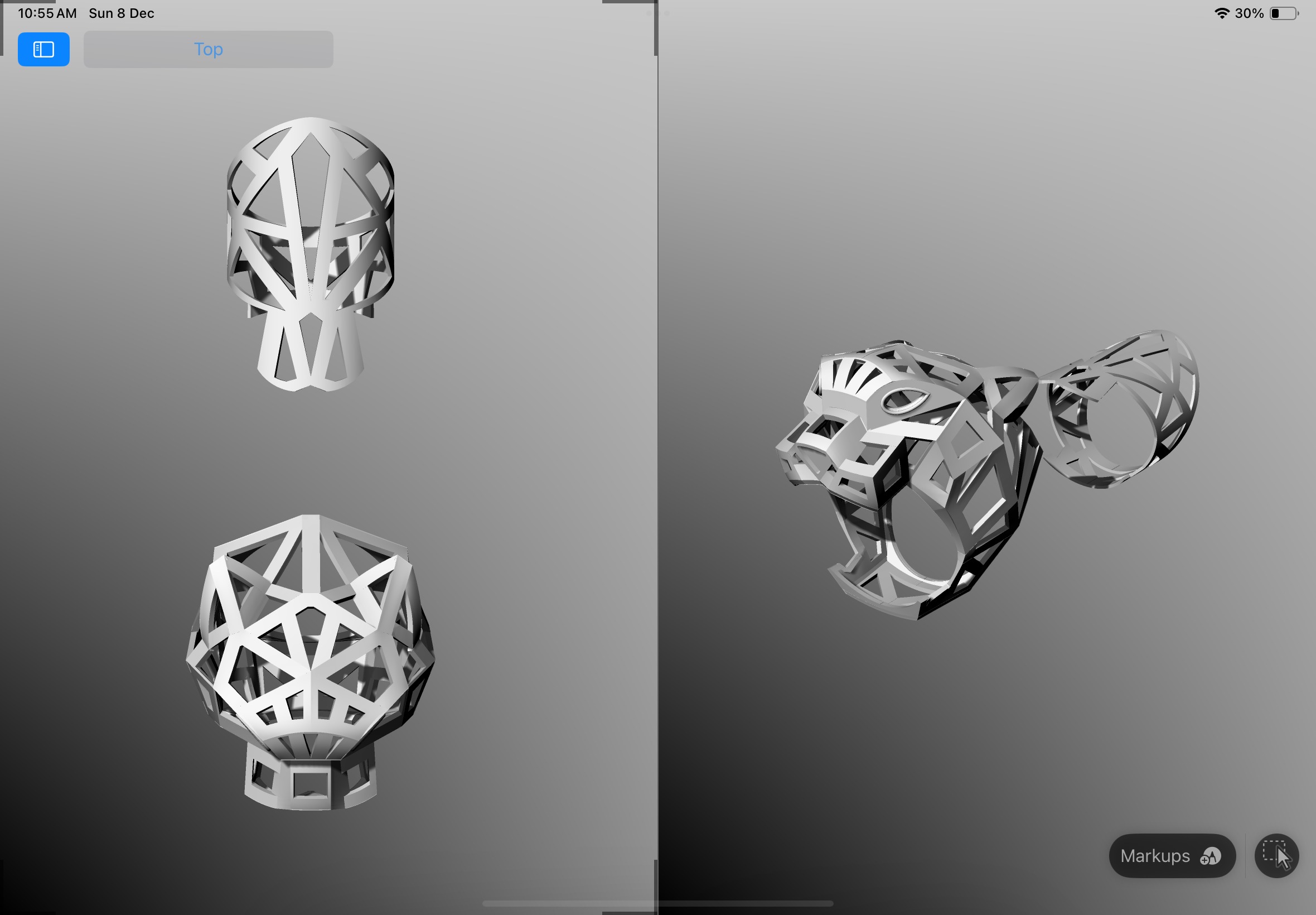Panther ring CAD  3D print model_3