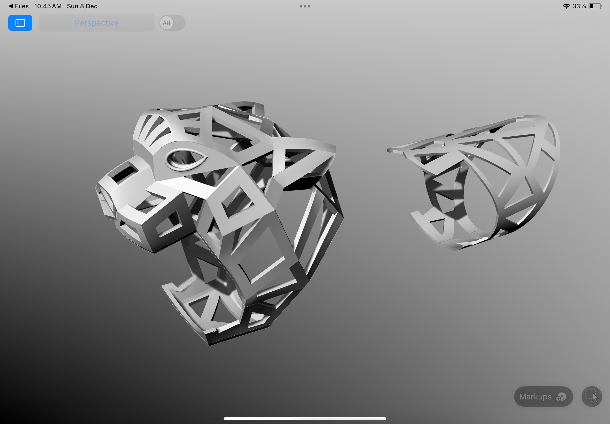 Panther ring CAD  3D print model_1