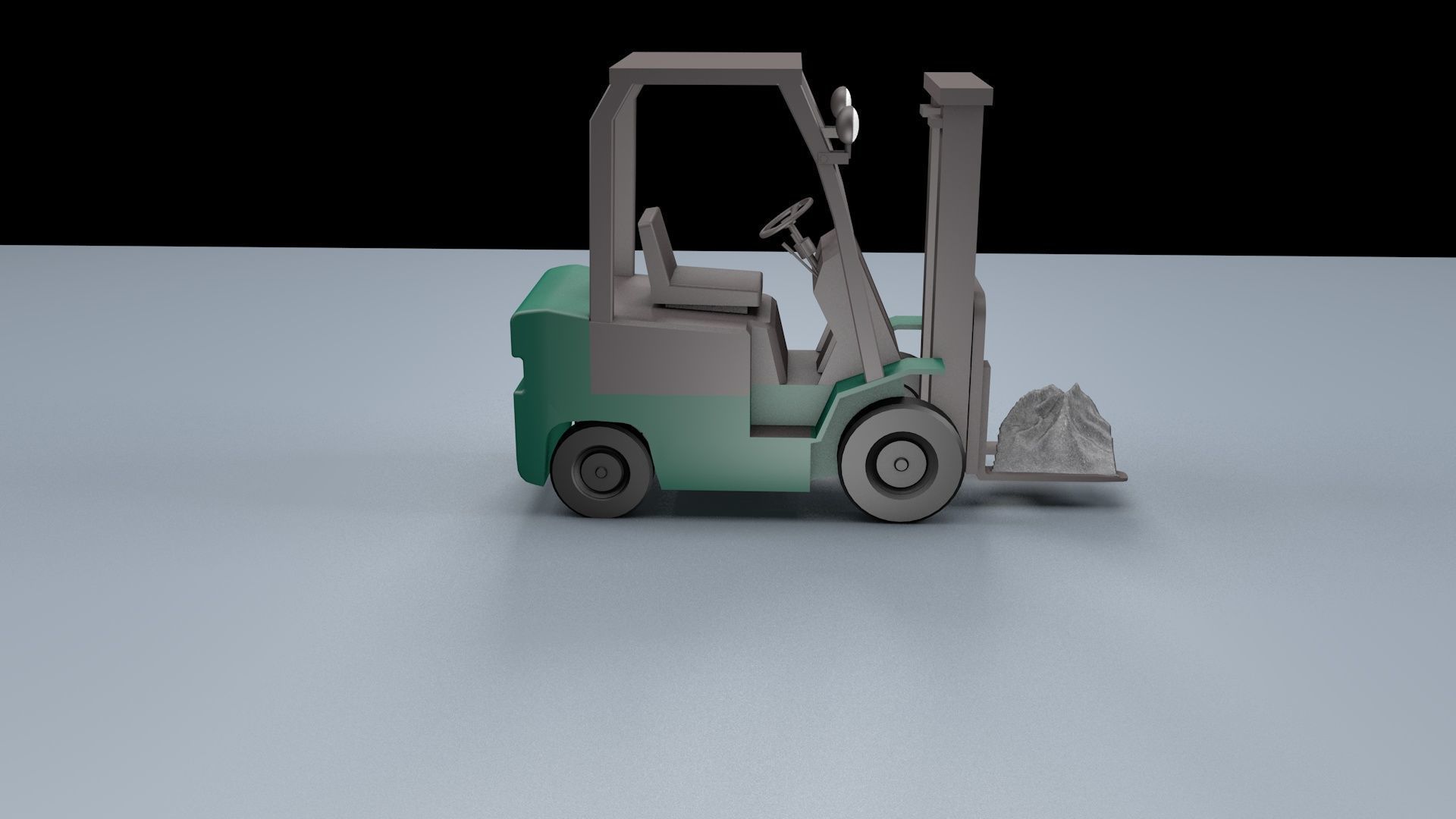 Forklift Low-poly 3D model_7