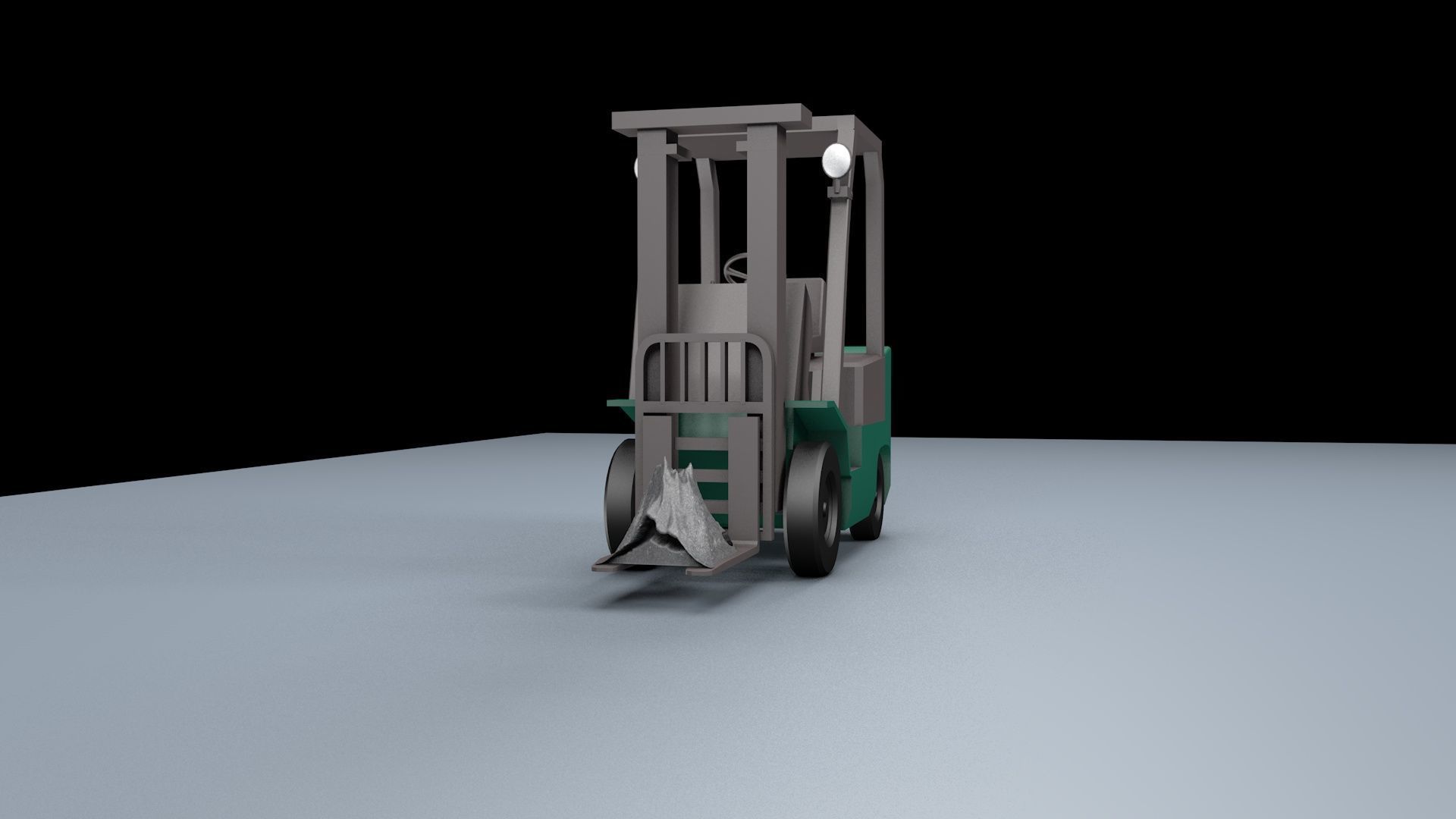 Forklift Low-poly 3D model_3