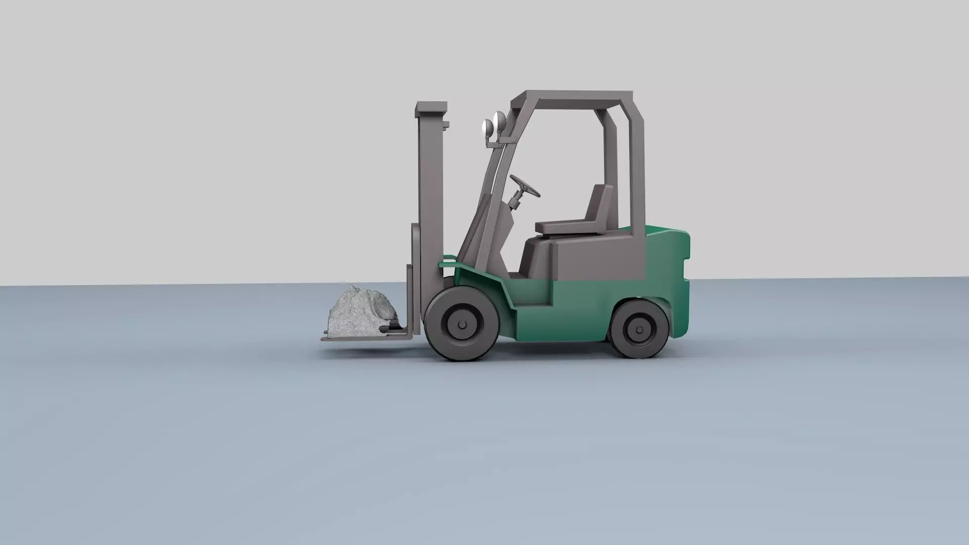 Forklift Low-poly 3D model_0