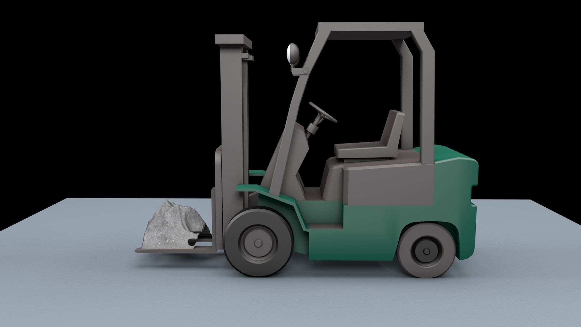 Forklift Low-poly 3D model_4