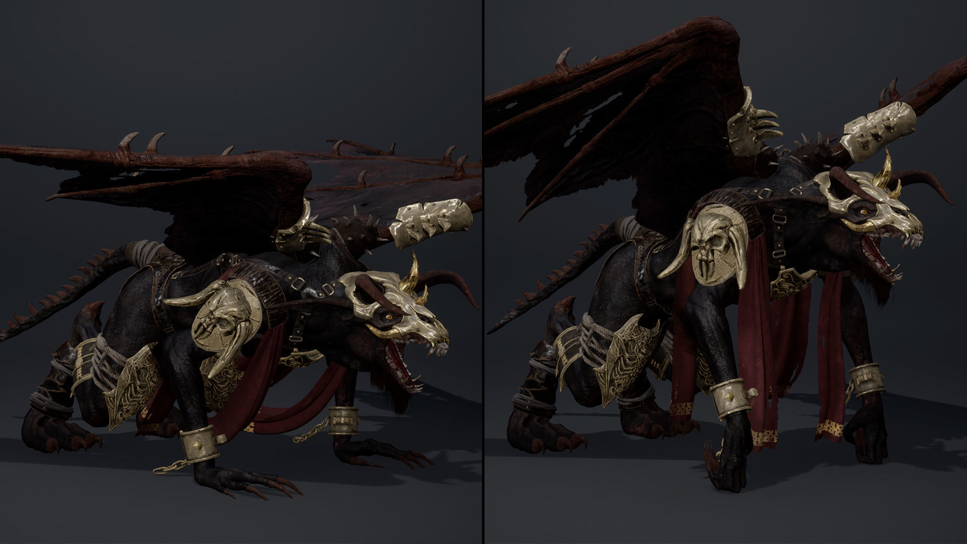 Shadow Barbar ArmWing Low-poly 3D model_8