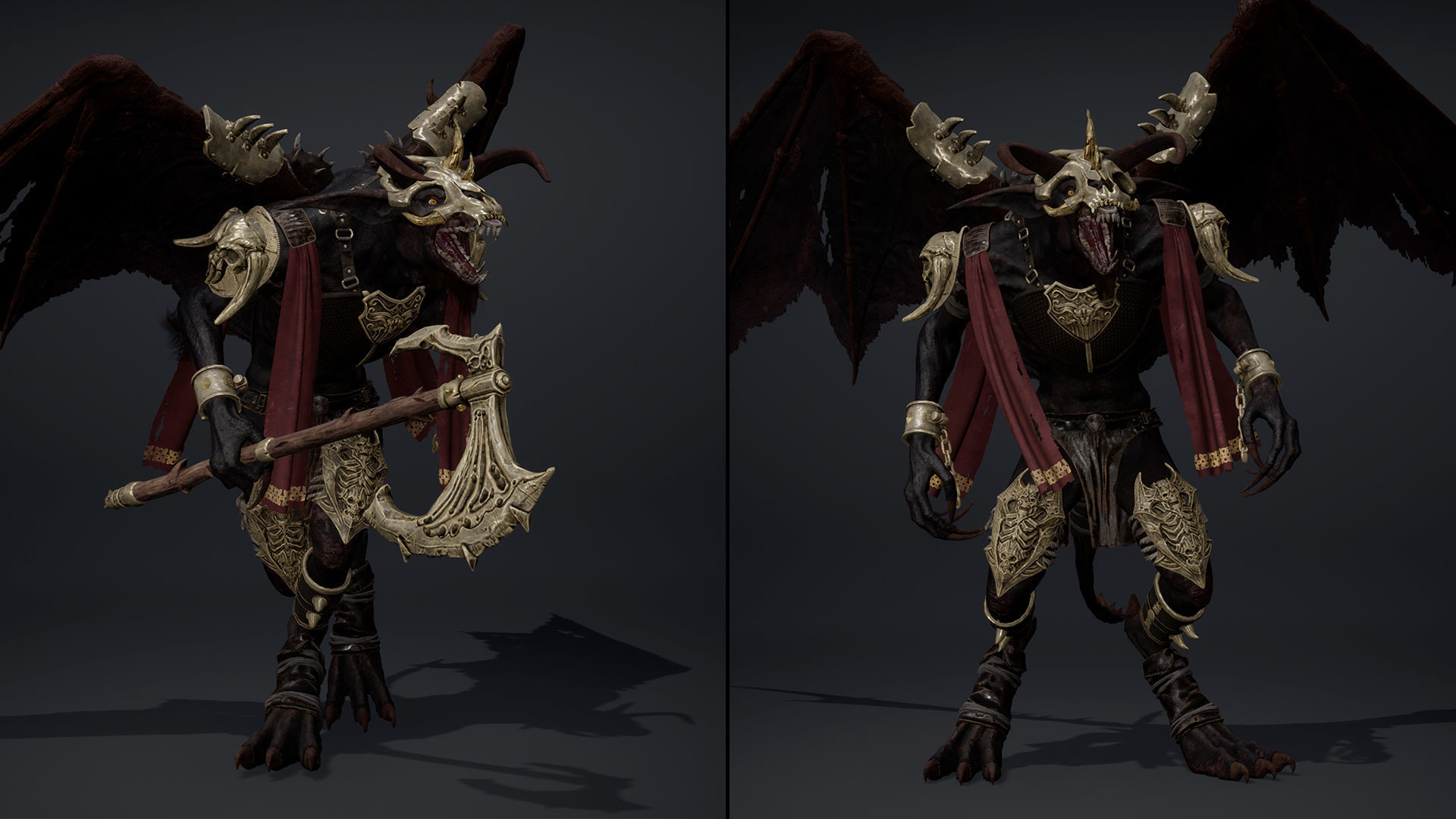 Shadow Barbar ArmWing Low-poly 3D model_9