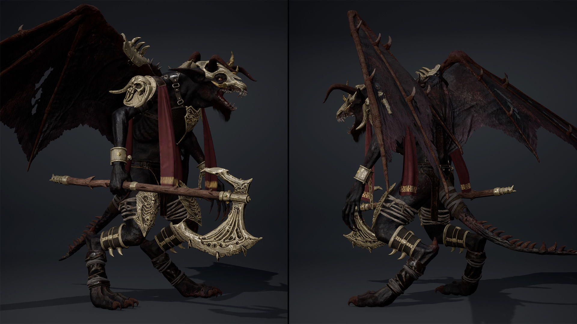 Shadow Barbar ArmWing Low-poly 3D model_7