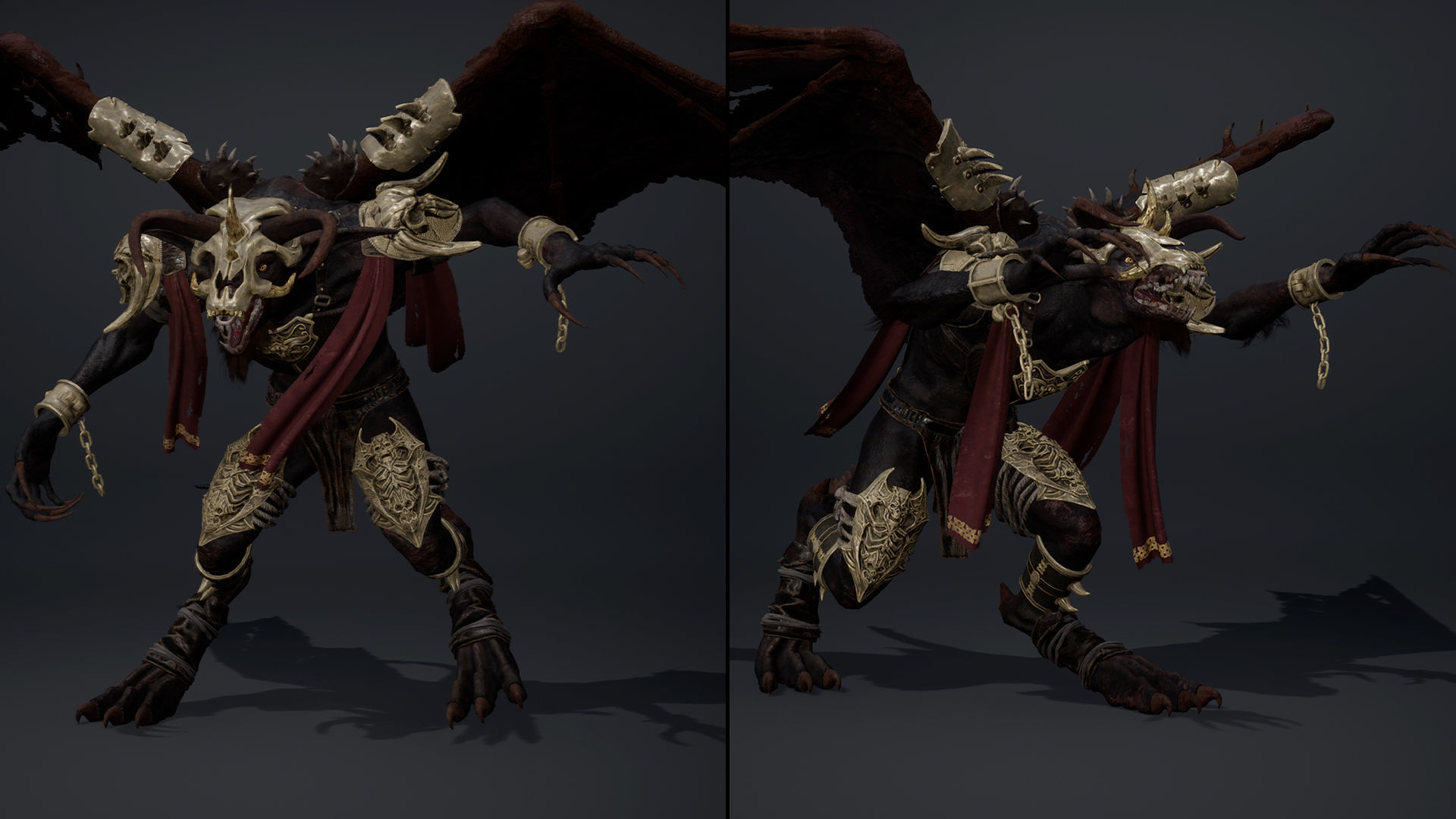 Shadow Barbar ArmWing Low-poly 3D model_10