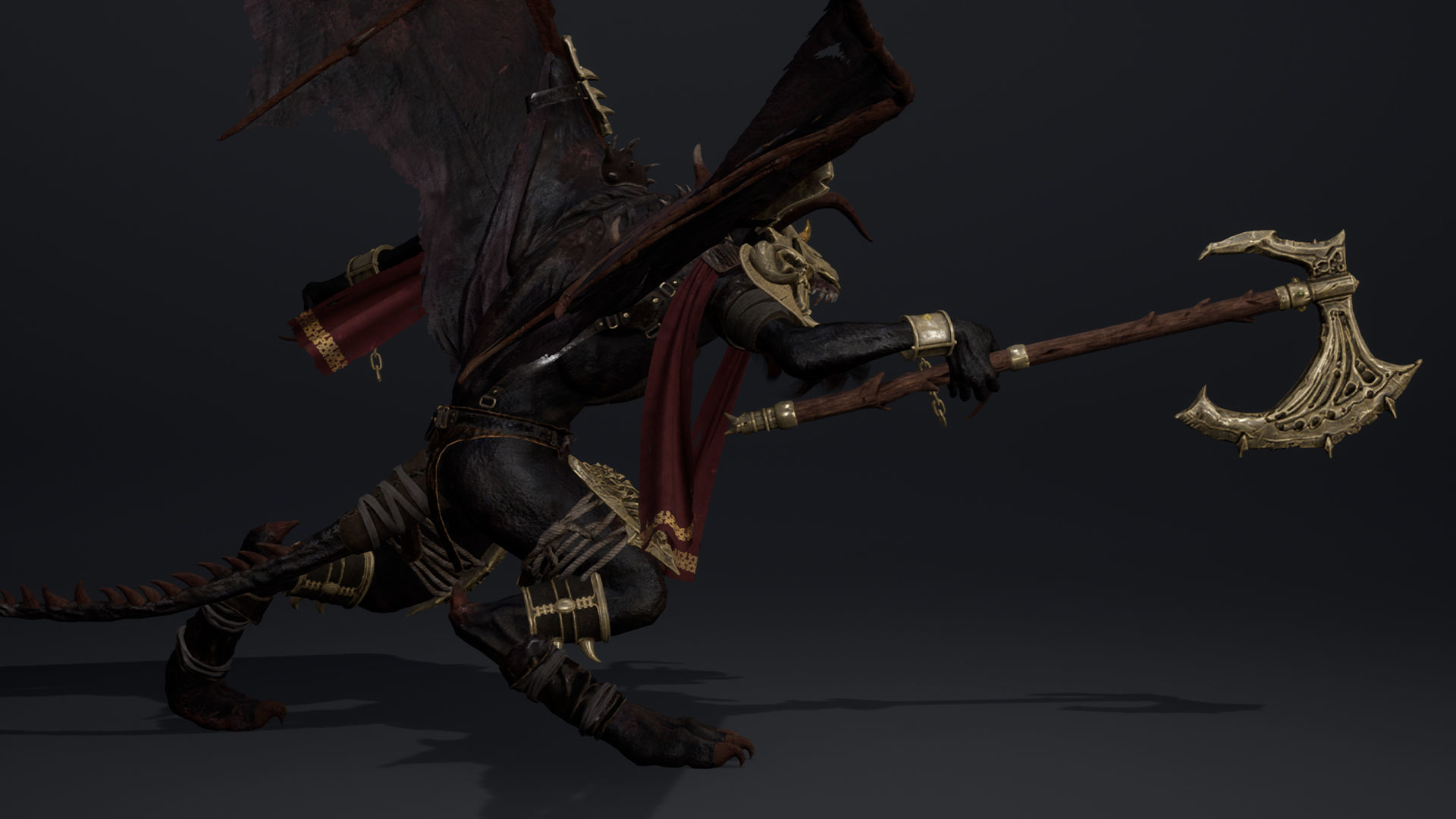 Shadow Barbar ArmWing Low-poly 3D model_12