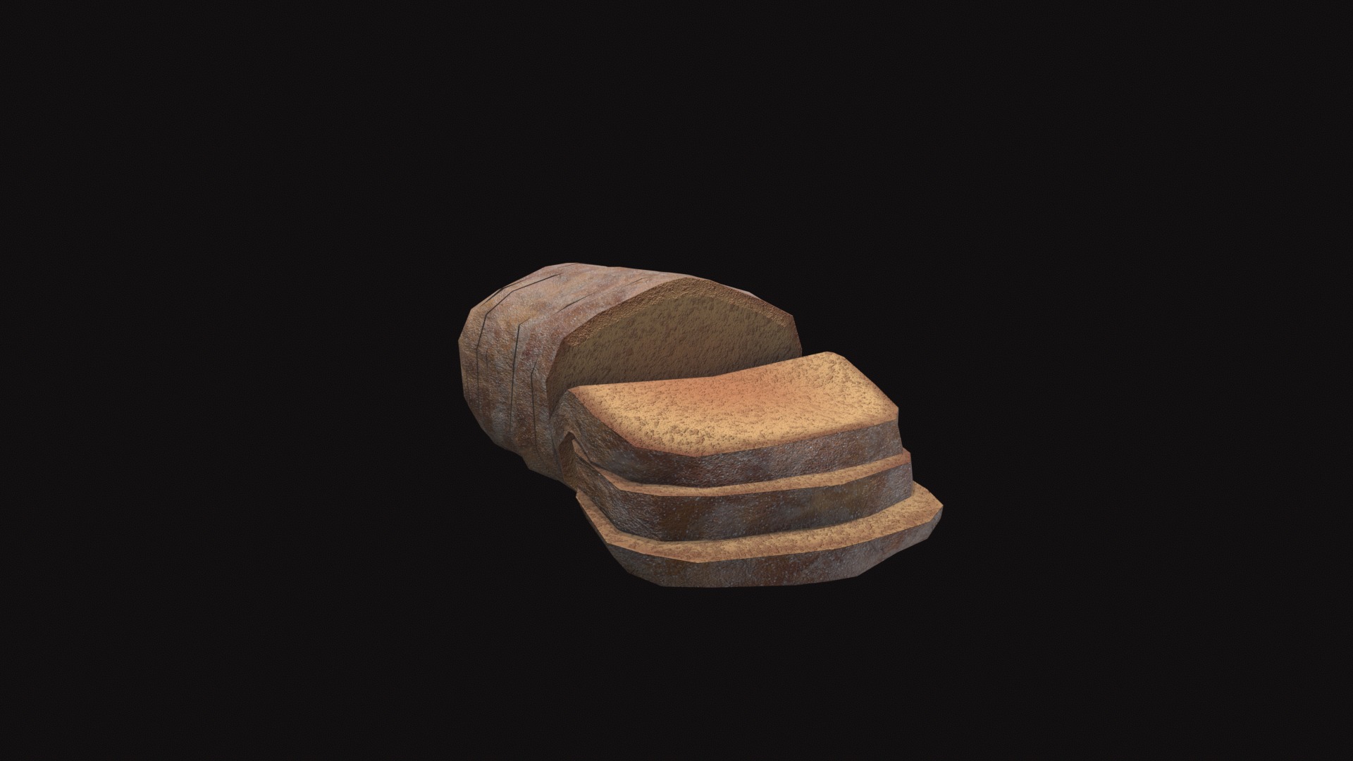 Medieval Bread Low-poly 3D model_2