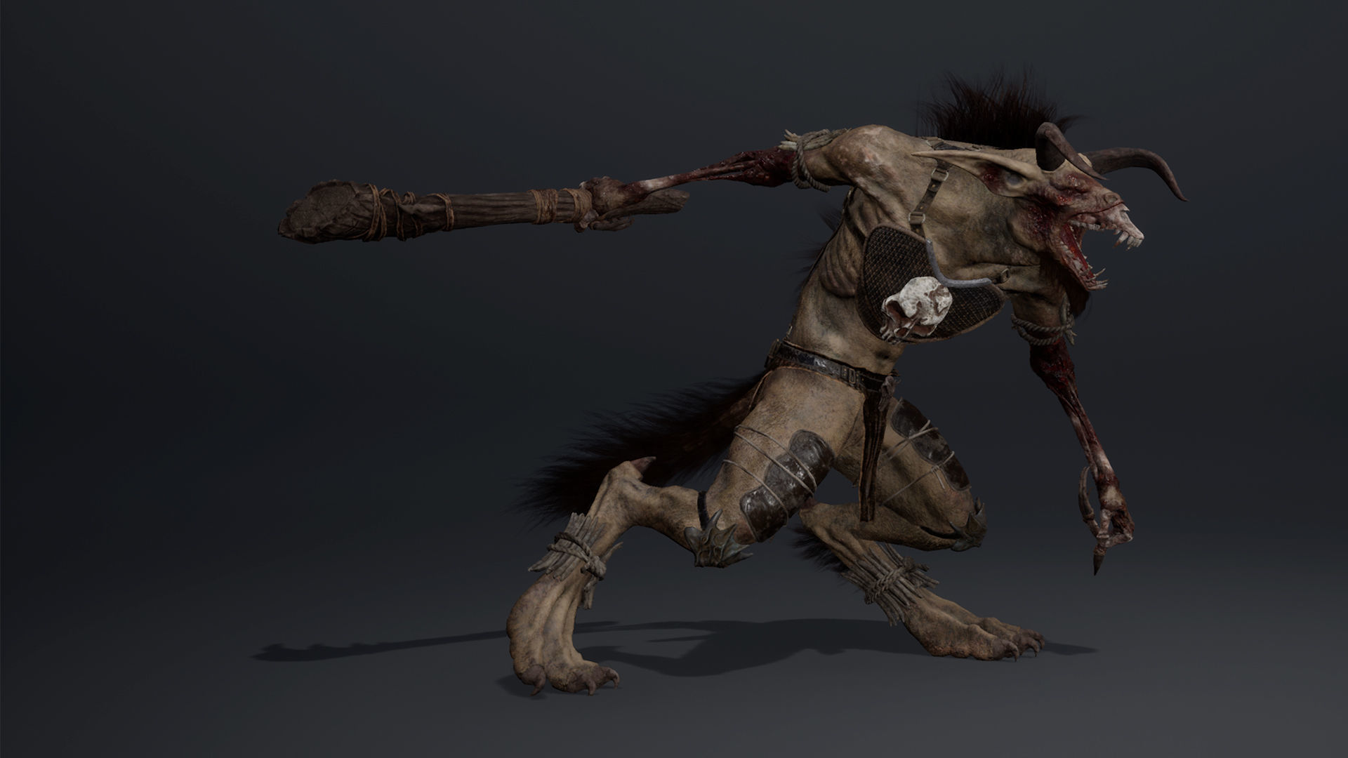 Shadow Barbar Damaged Low-poly 3D model_6