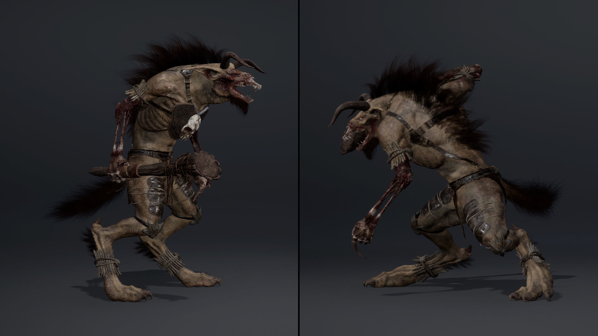 Shadow Barbar Damaged Low-poly 3D model_16