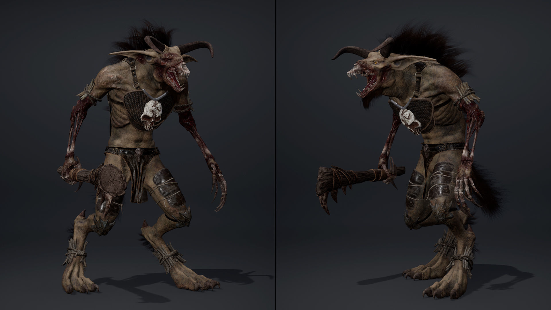 Shadow Barbar Damaged Low-poly 3D model_12