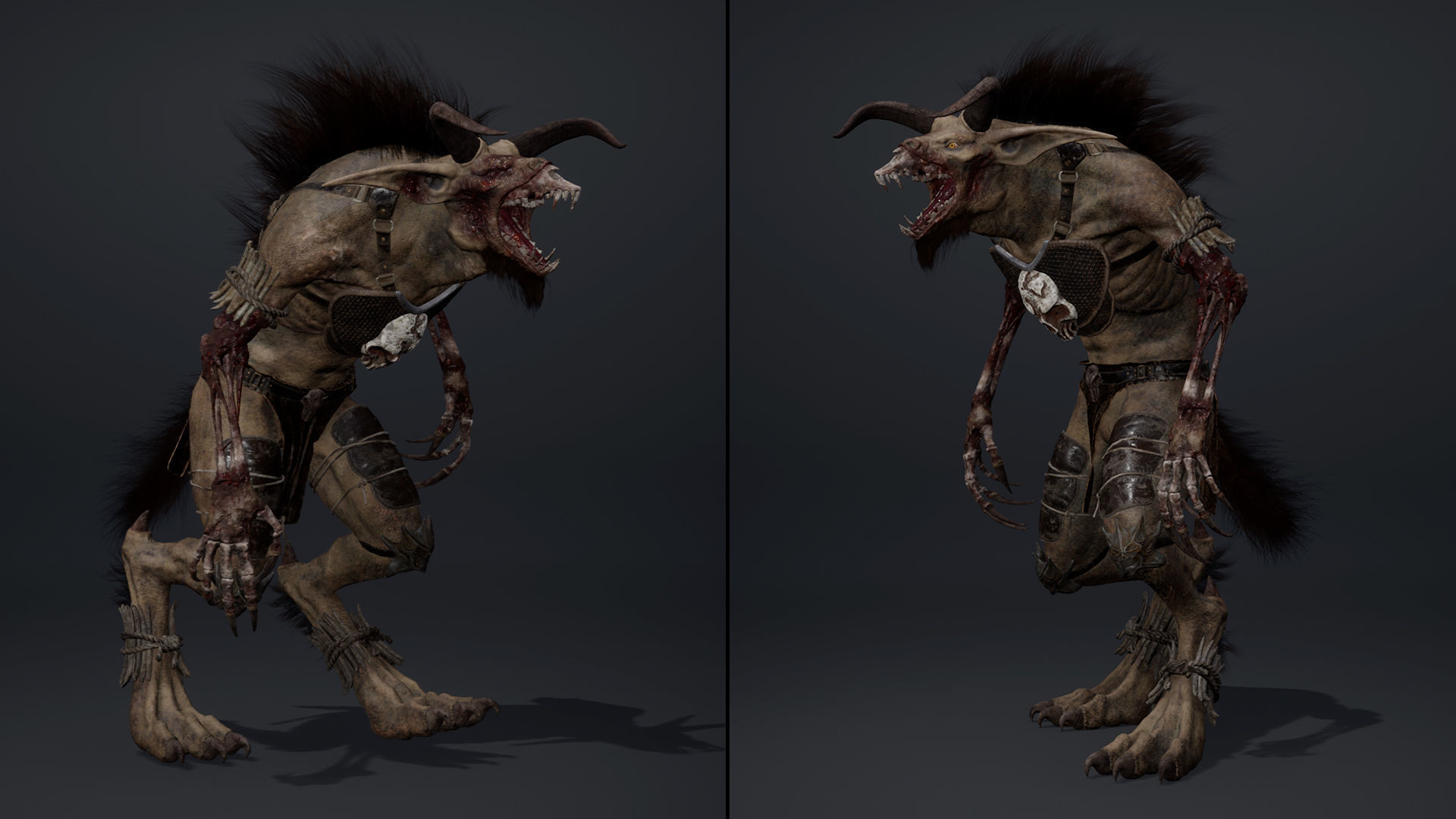 Shadow Barbar Damaged Low-poly 3D model_9