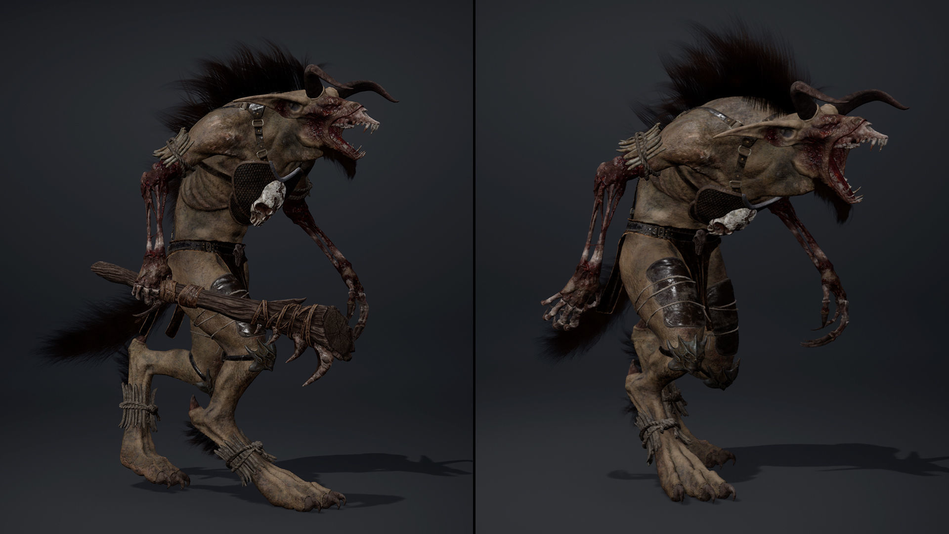 Shadow Barbar Damaged Low-poly 3D model_22