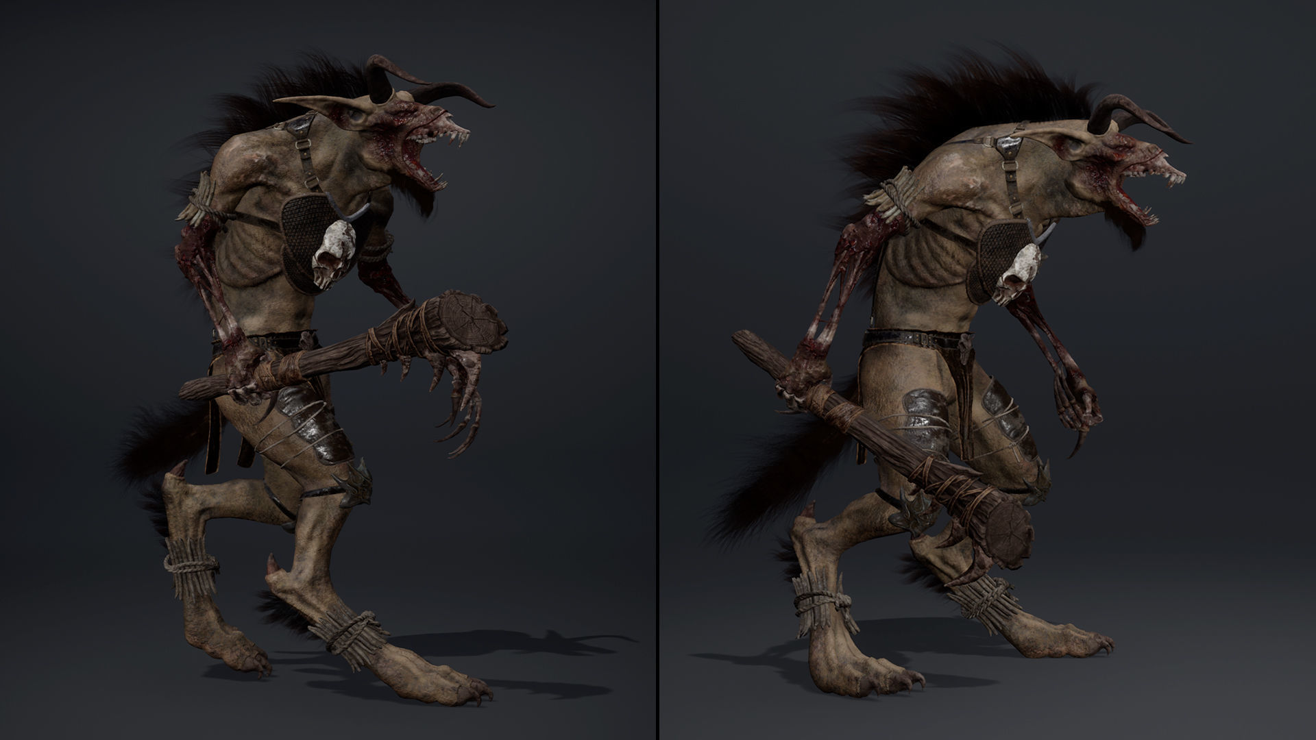 Shadow Barbar Damaged Low-poly 3D model_13