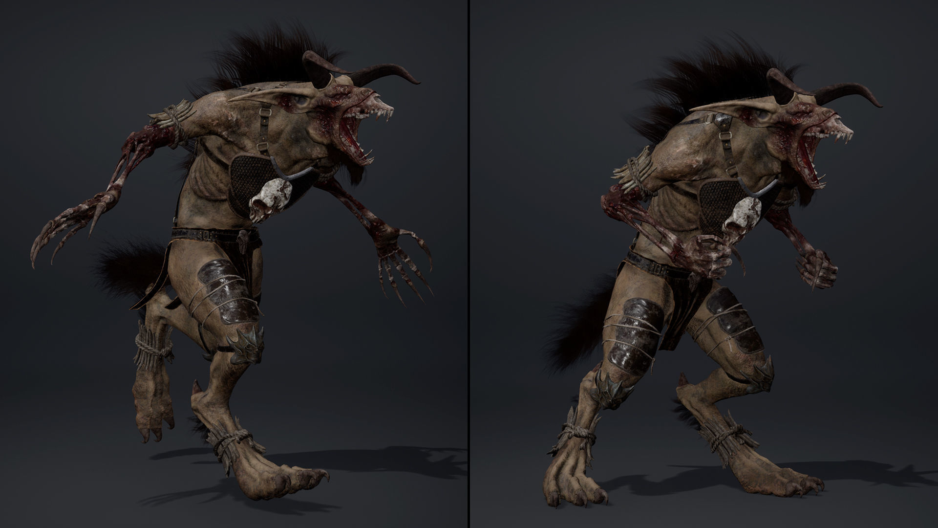 Shadow Barbar Damaged Low-poly 3D model_8