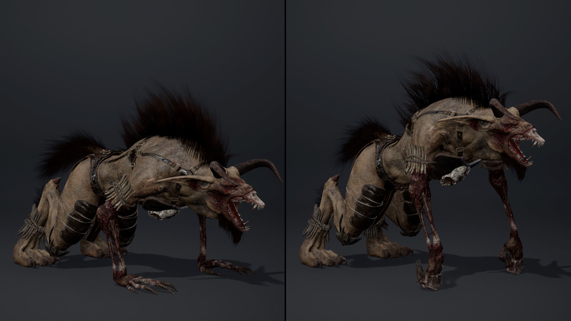 Shadow Barbar Damaged Low-poly 3D model_7